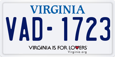 VA license plate VAD1723