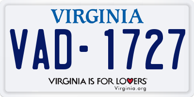 VA license plate VAD1727