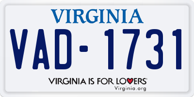 VA license plate VAD1731