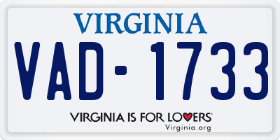 VA license plate VAD1733