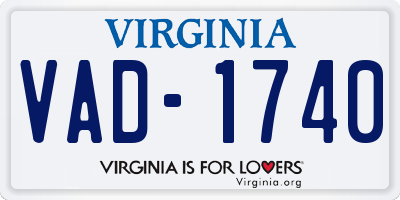 VA license plate VAD1740