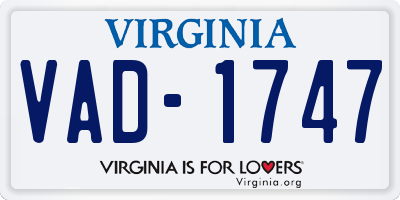 VA license plate VAD1747