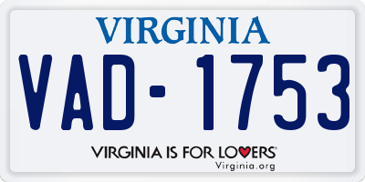 VA license plate VAD1753