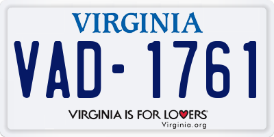 VA license plate VAD1761