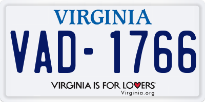 VA license plate VAD1766
