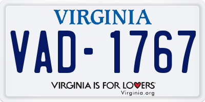 VA license plate VAD1767