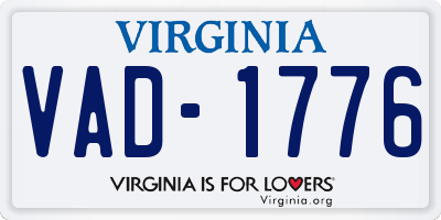 VA license plate VAD1776