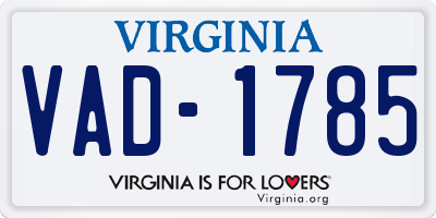 VA license plate VAD1785