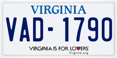 VA license plate VAD1790