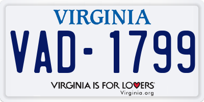 VA license plate VAD1799