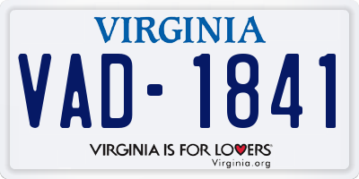VA license plate VAD1841