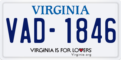 VA license plate VAD1846