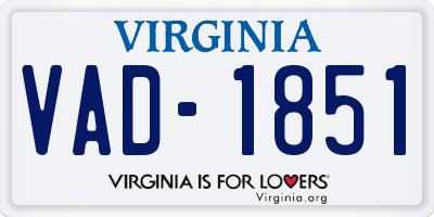 VA license plate VAD1851
