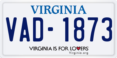 VA license plate VAD1873