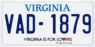VA license plate VAD1879