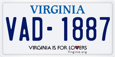 VA license plate VAD1887