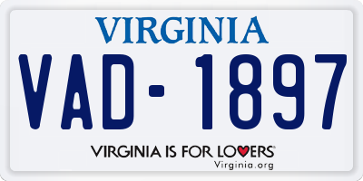 VA license plate VAD1897