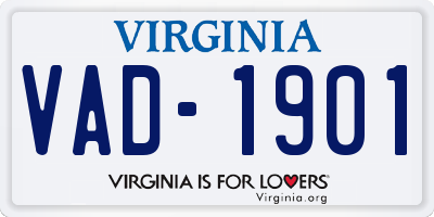 VA license plate VAD1901