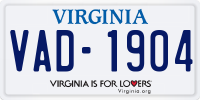 VA license plate VAD1904