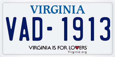 VA license plate VAD1913