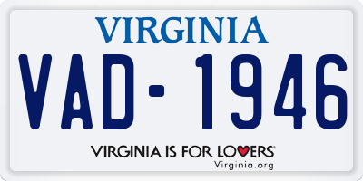 VA license plate VAD1946