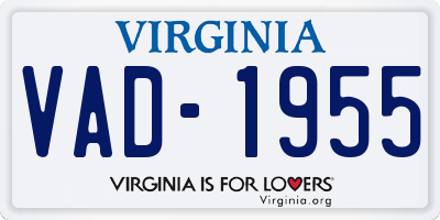 VA license plate VAD1955