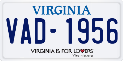 VA license plate VAD1956