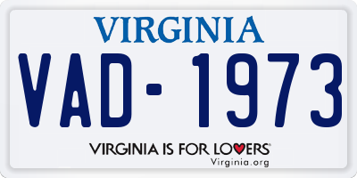 VA license plate VAD1973