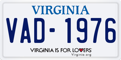 VA license plate VAD1976