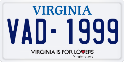 VA license plate VAD1999