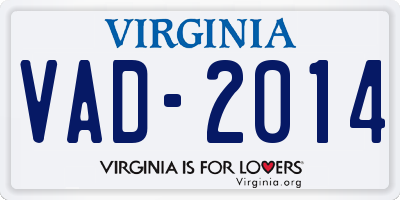 VA license plate VAD2014