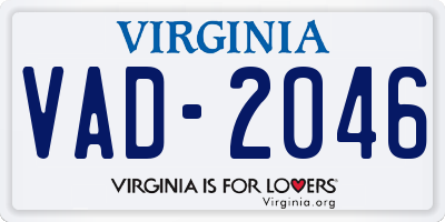 VA license plate VAD2046