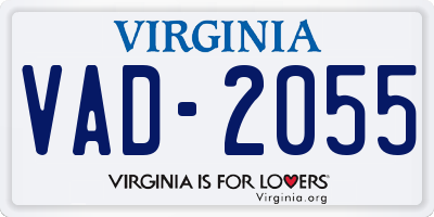VA license plate VAD2055