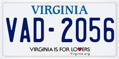 VA license plate VAD2056