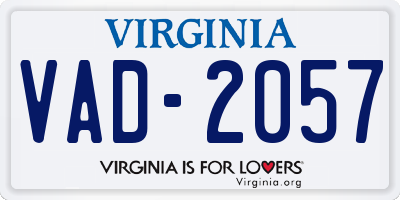 VA license plate VAD2057