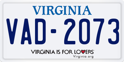 VA license plate VAD2073