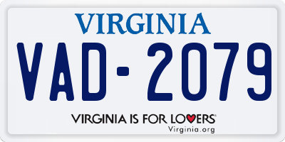 VA license plate VAD2079