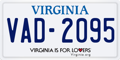 VA license plate VAD2095