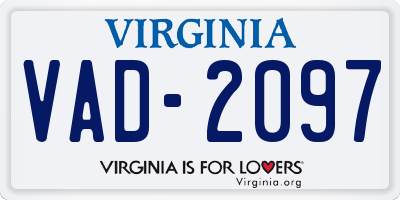 VA license plate VAD2097
