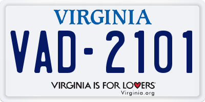 VA license plate VAD2101