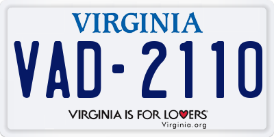 VA license plate VAD2110