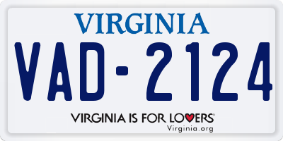 VA license plate VAD2124