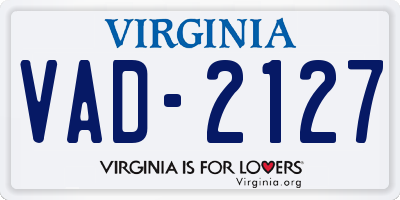 VA license plate VAD2127