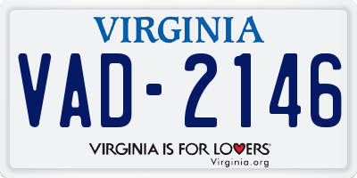VA license plate VAD2146