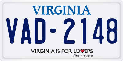 VA license plate VAD2148