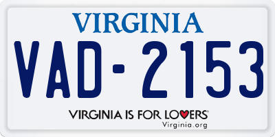 VA license plate VAD2153