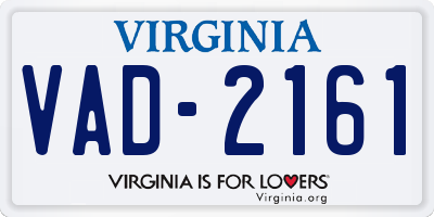 VA license plate VAD2161