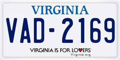 VA license plate VAD2169