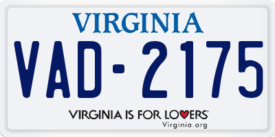 VA license plate VAD2175