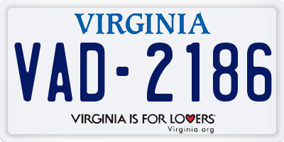 VA license plate VAD2186